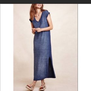 Cloth and Stone Blue Shirt Dress